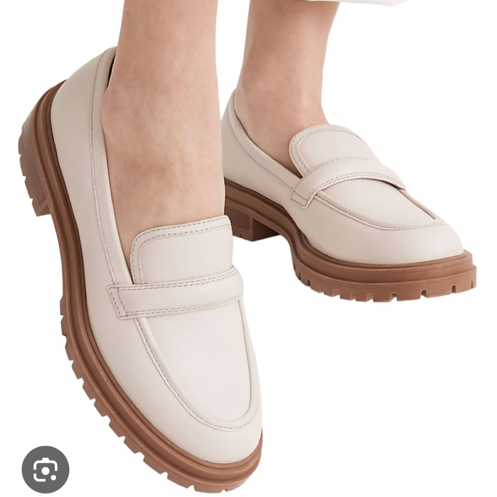 Madewell The Bradley Lugsole Loafer in Ivory Leather Size 7